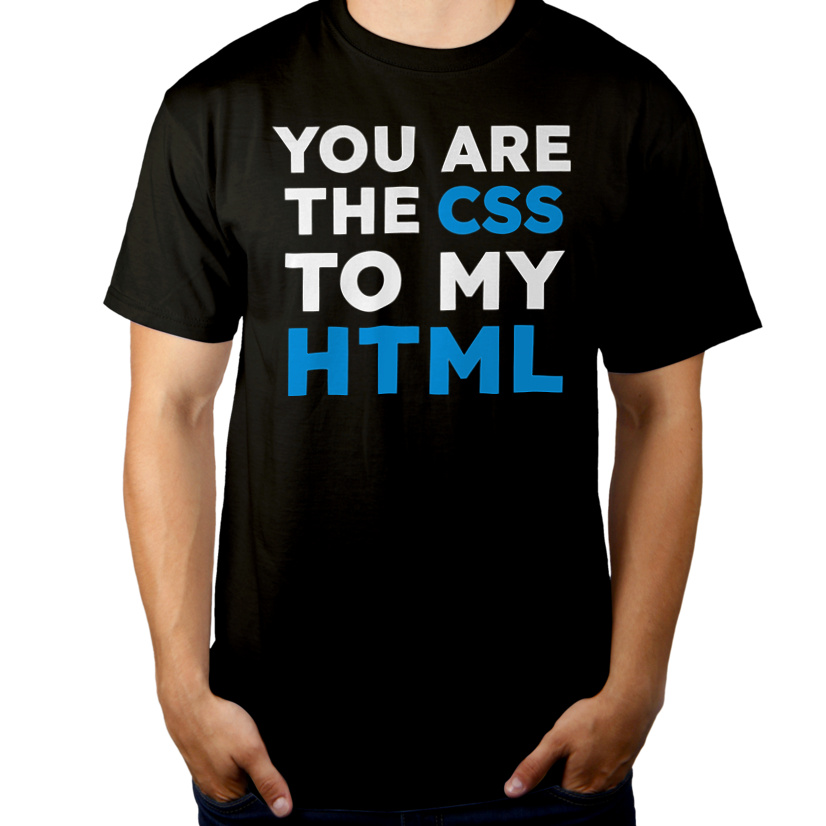 Programista CSS HTML frontend - Męska Koszulka Czarna