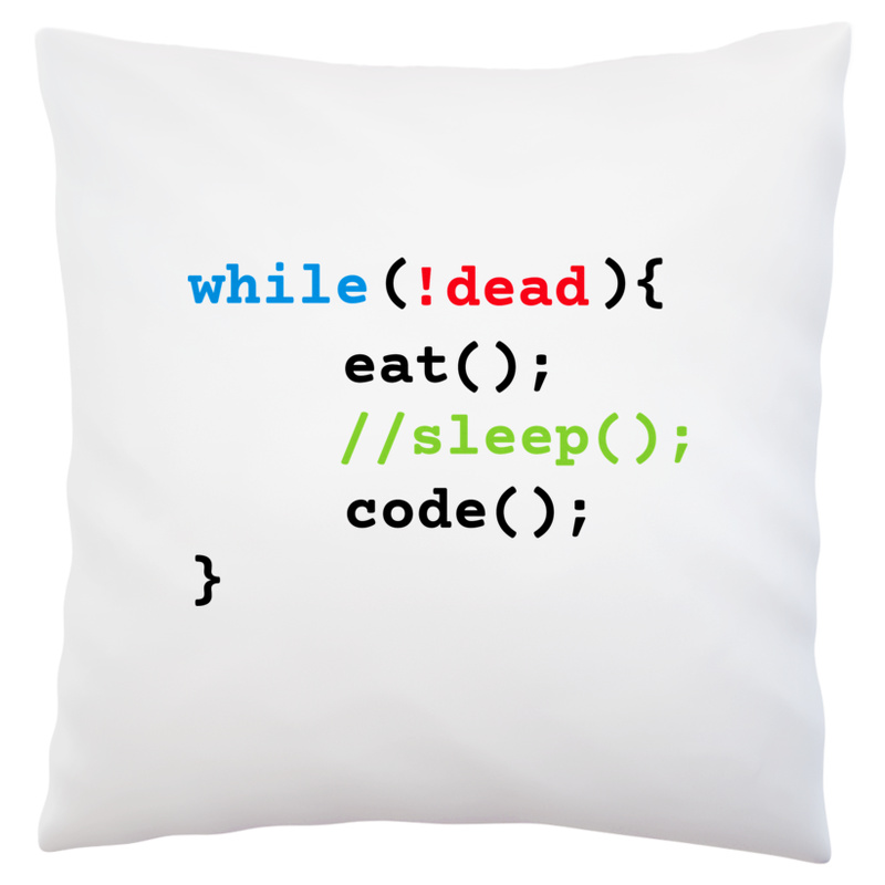 Programista Eat Sleep Code - Poduszka Biała