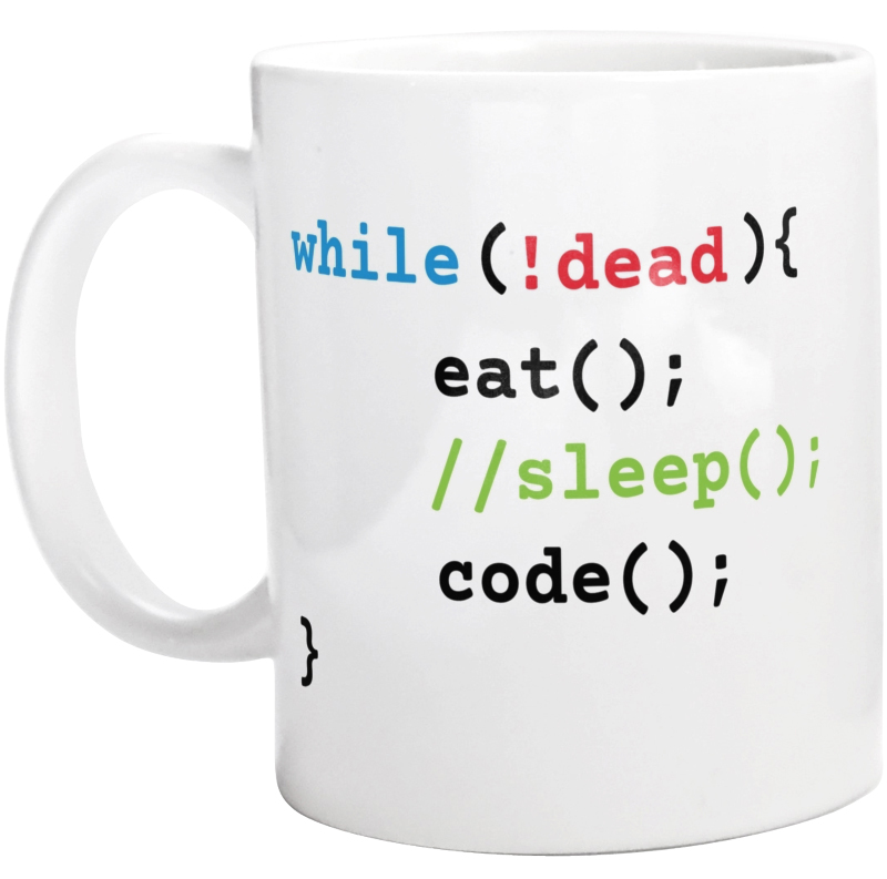 Programista Eat Sleep Code - Kubek Biały