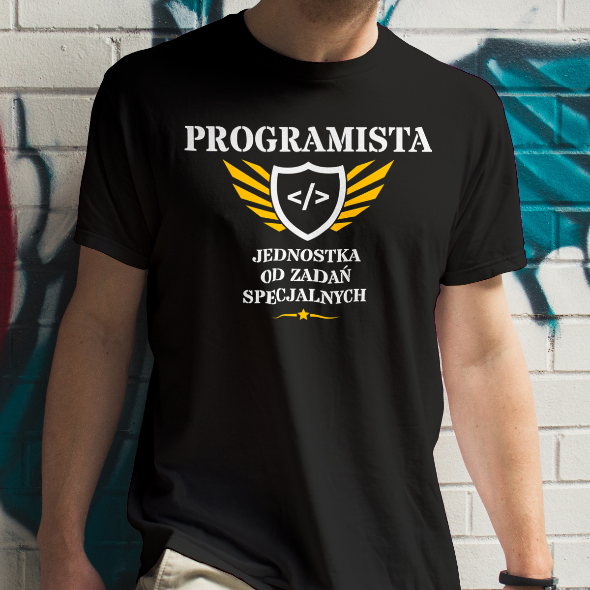 Programista Jednostka Od Zadań Specjalnych - Męska Koszulka Czarna