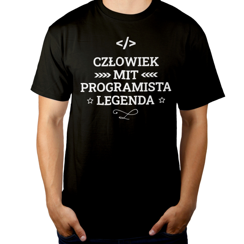 Programista Mit Legenda Człowiek - Męska Koszulka Czarna
