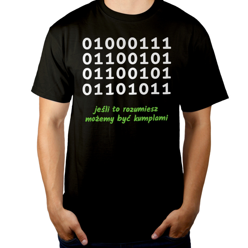 Programista kumple kod binarny - Męska Koszulka Czarna