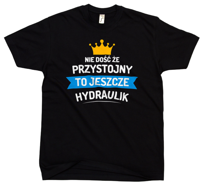 Przystojny Hydraulik - Męska Koszulka Czarna