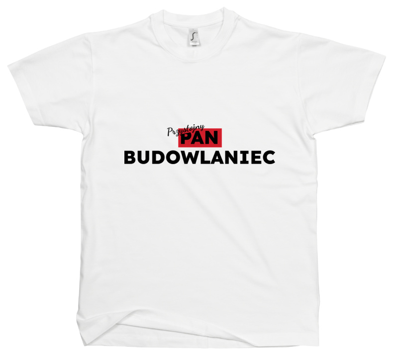 Przystojny Pan Budowlaniec - Męska Koszulka Biała