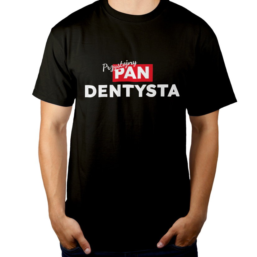 Przystojny Pan Dentysta - Męska Koszulka Czarna