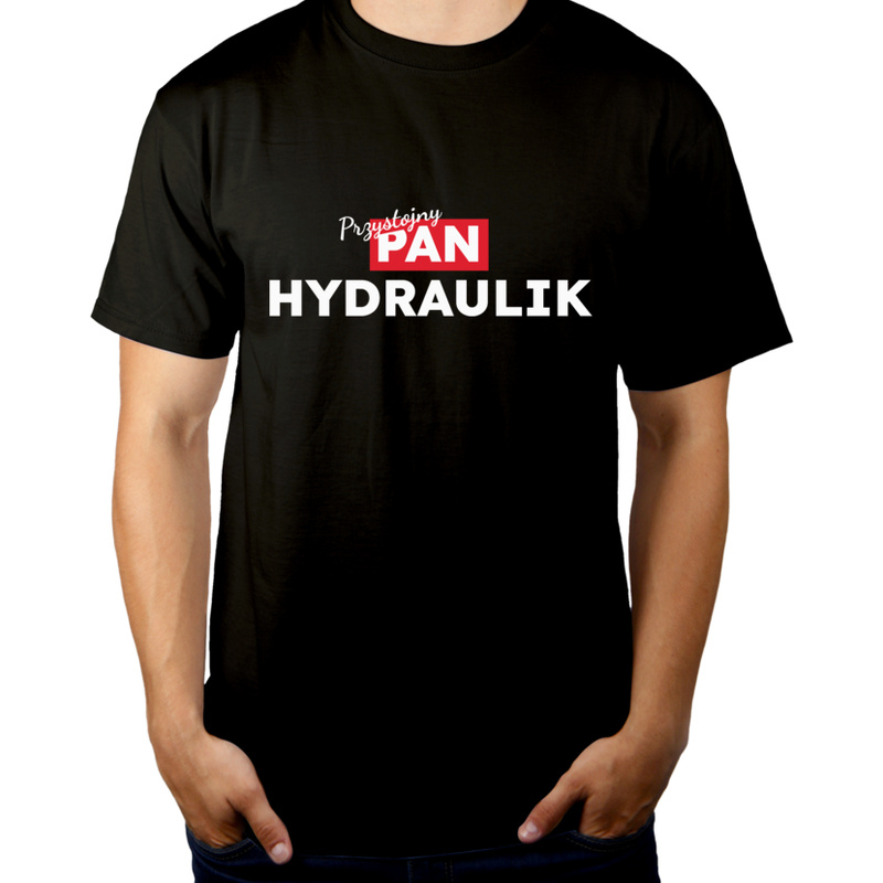 Przystojny Pan Hydraulik - Męska Koszulka Czarna