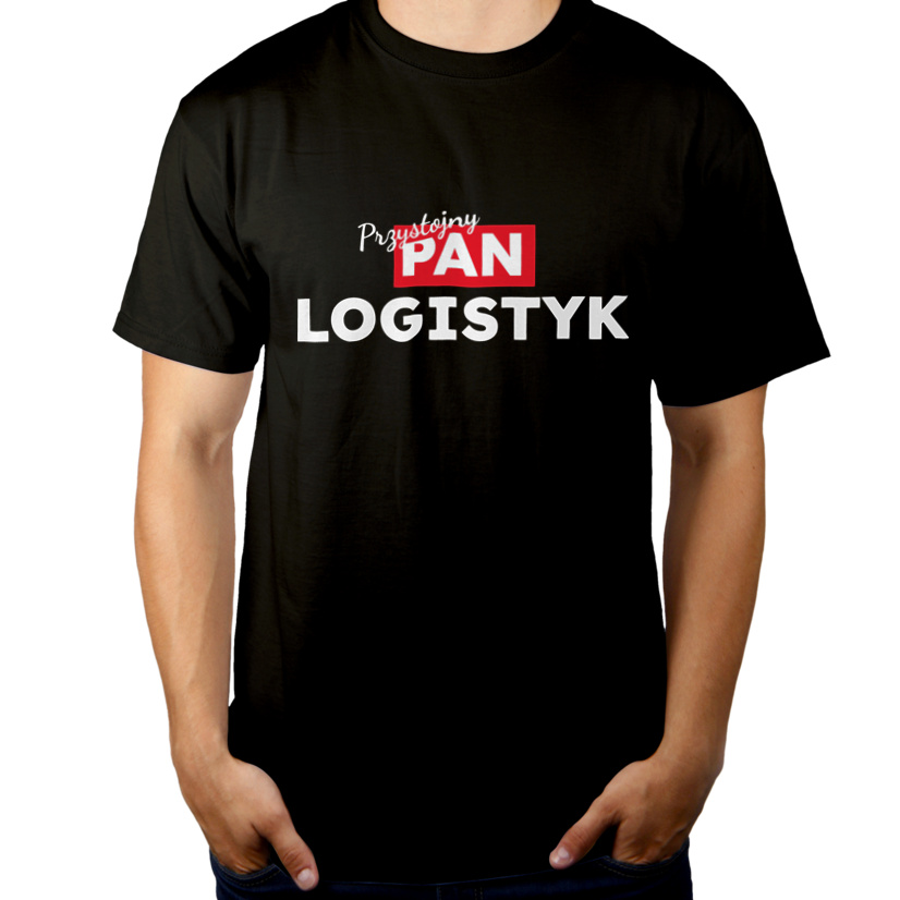 Przystojny Pan Logistyk - Męska Koszulka Czarna