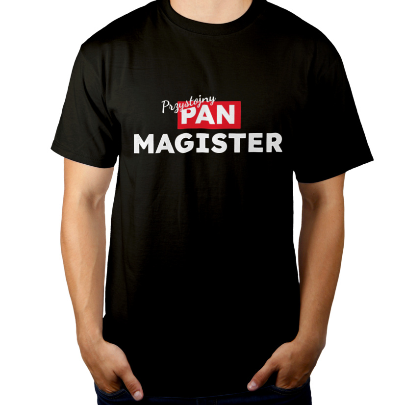 Przystojny Pan Magister - Męska Koszulka Czarna