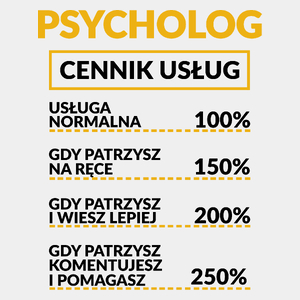 Psycholog - Cennik Usług - Męska Koszulka Biała