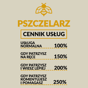Pszczelarz - Cennik Usług - Torba Na Zakupy Natural