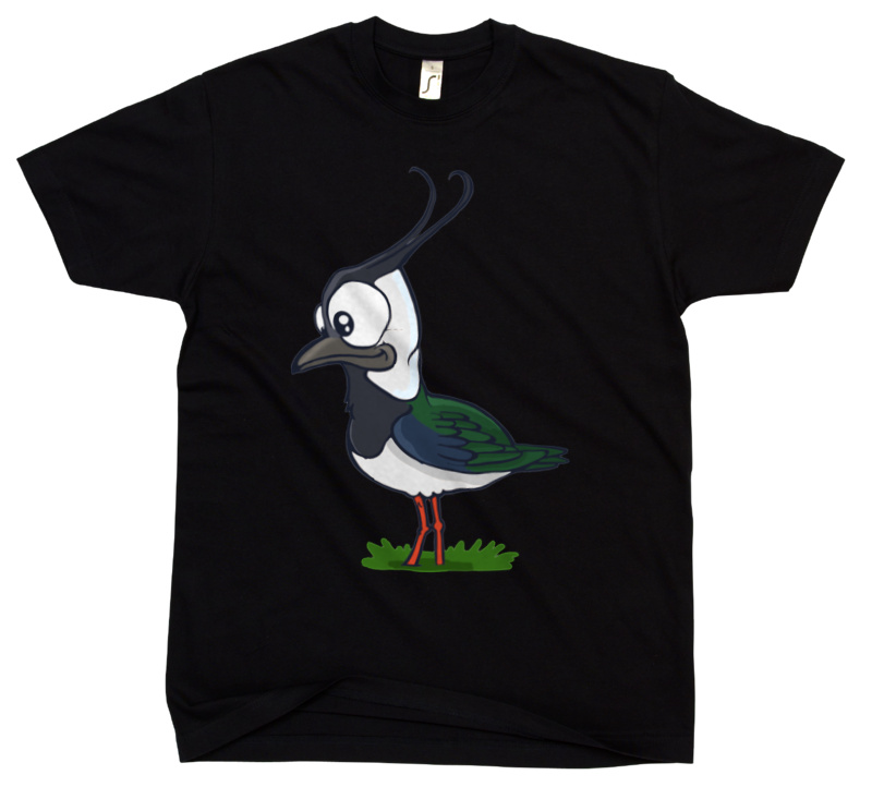 Ptak Czajka - Męska Koszulka Czarna