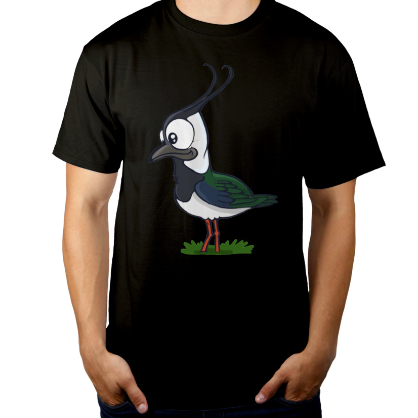 Ptak Czajka - Męska Koszulka Czarna