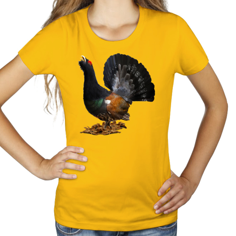 Ptak Głuszec - Damska Koszulka Żółta