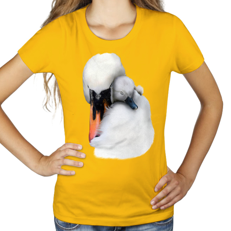 Ptak Łabędź - Damska Koszulka Żółta
