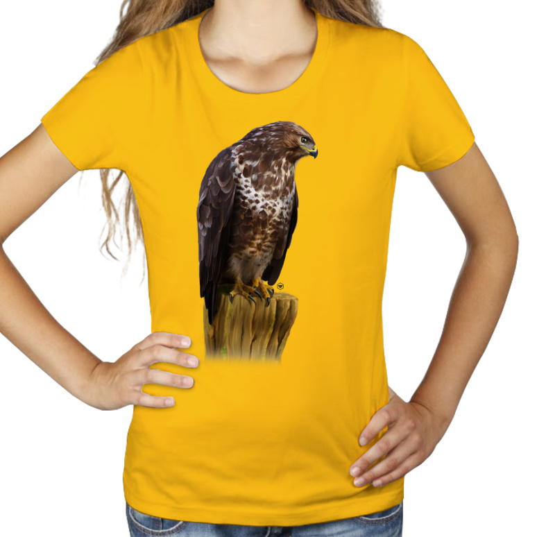 Ptak Myszołów - Damska Koszulka Żółta