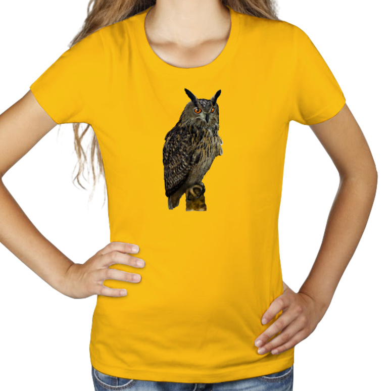Ptak Puchasz Sowa - Damska Koszulka Żółta
