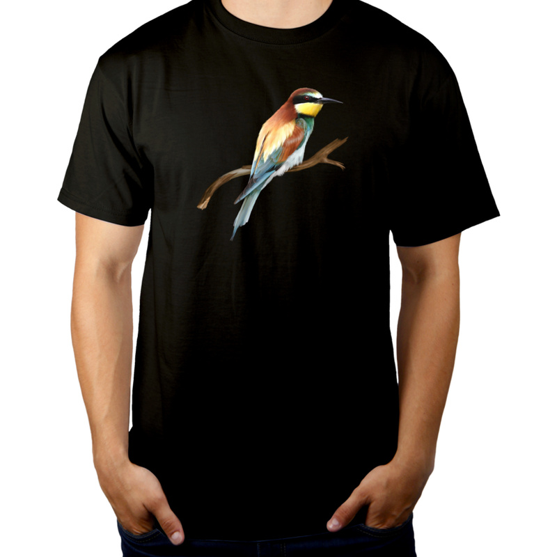Ptak Żołna - Męska Koszulka Czarna