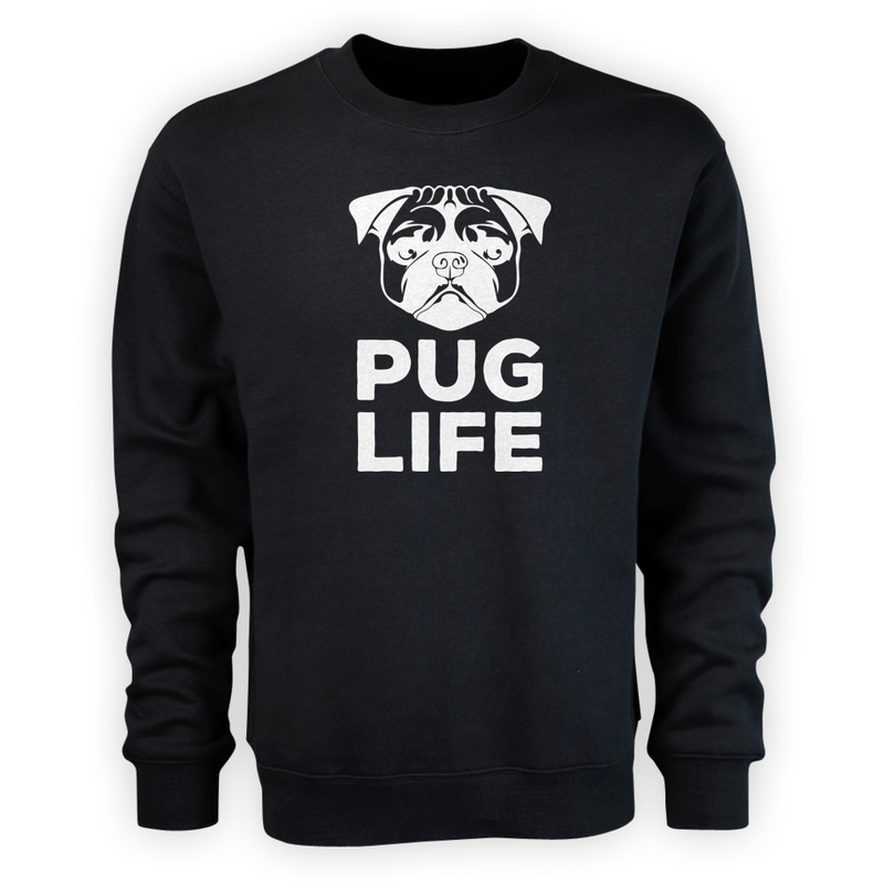 Pug Life - Męska Bluza Czarna