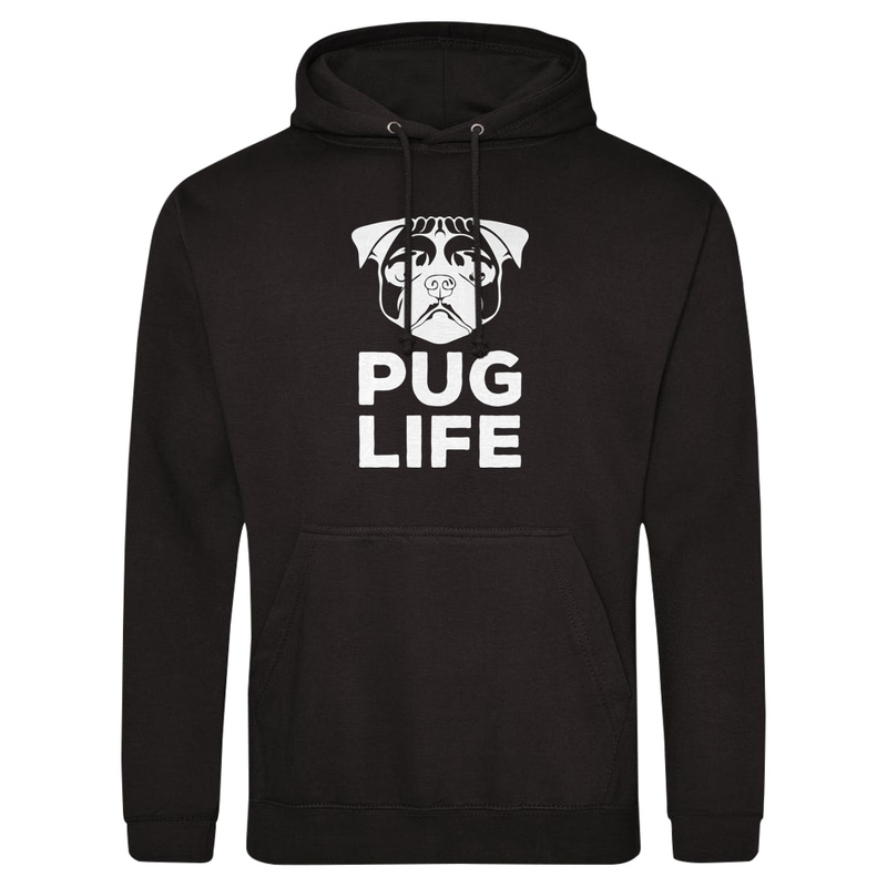 Pug Life - Męska Bluza z kapturem Czarna