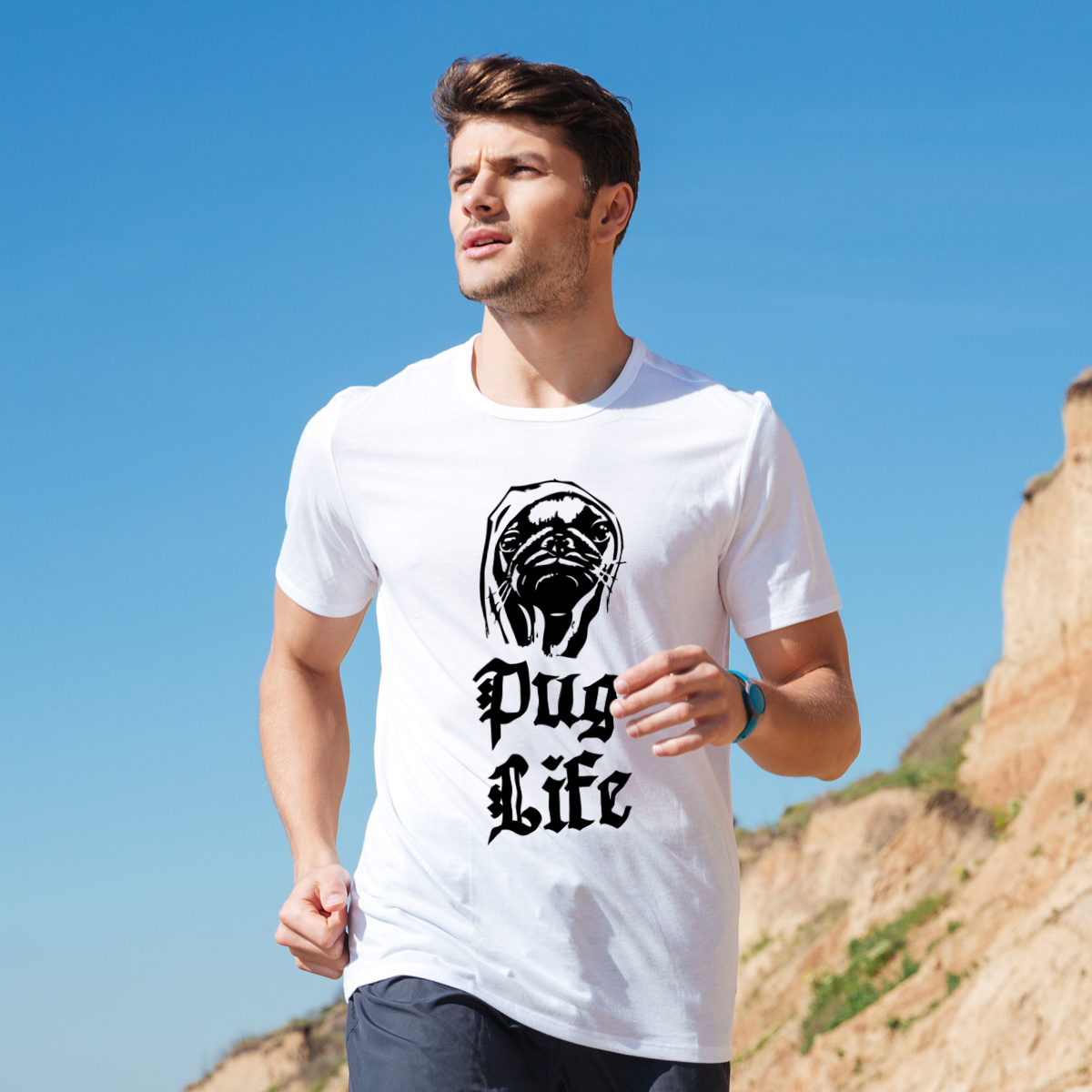 Pug Life - Męska Koszulka Biała