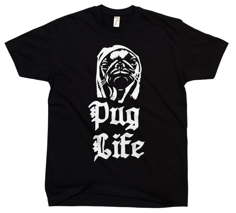 Pug Life - Męska Koszulka Czarna