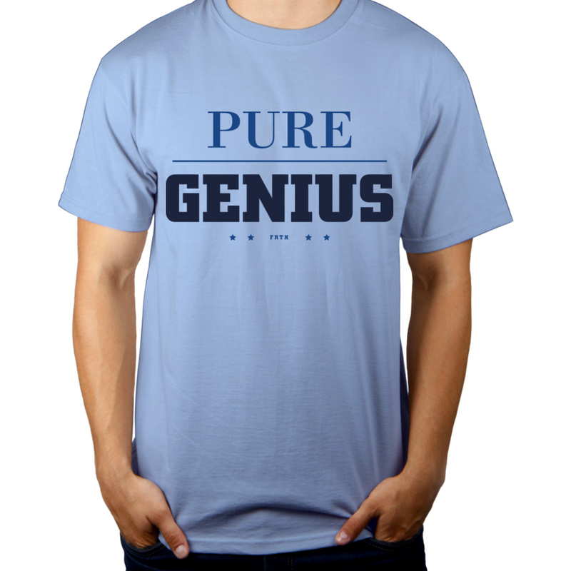 Pure Genius - Męska Koszulka Błękitna