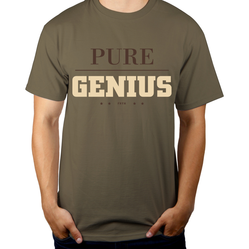 Pure Genius - Męska Koszulka Khaki