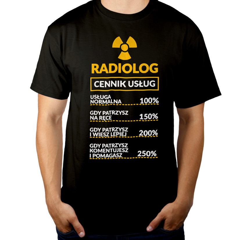 Radiolog - Cennik Usług - Męska Koszulka Czarna