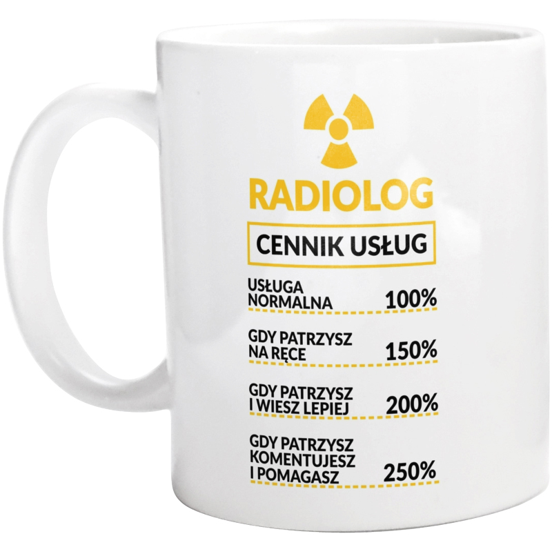 Radiolog - Cennik Usług - Kubek Biały