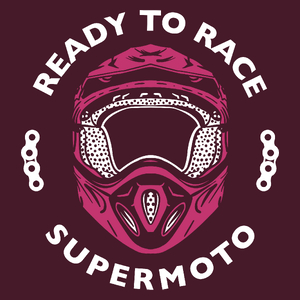 Ready To Race Supermoto - Męska Koszulka Burgundowa