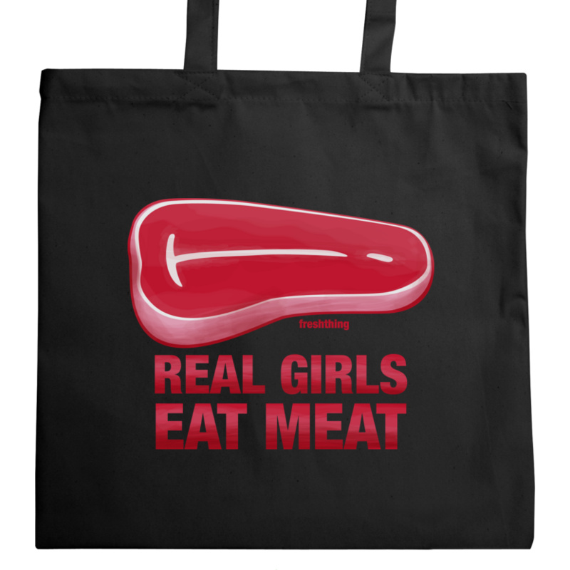 Real Girls Eat Meat - Torba Na Zakupy Czarna