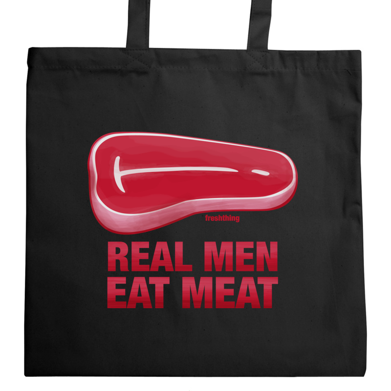Real Man Eat Meat - Torba Na Zakupy Czarna