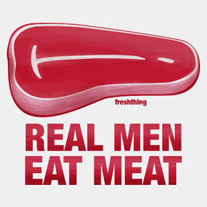 Real Man Eat Meat - Męska Koszulka Biała