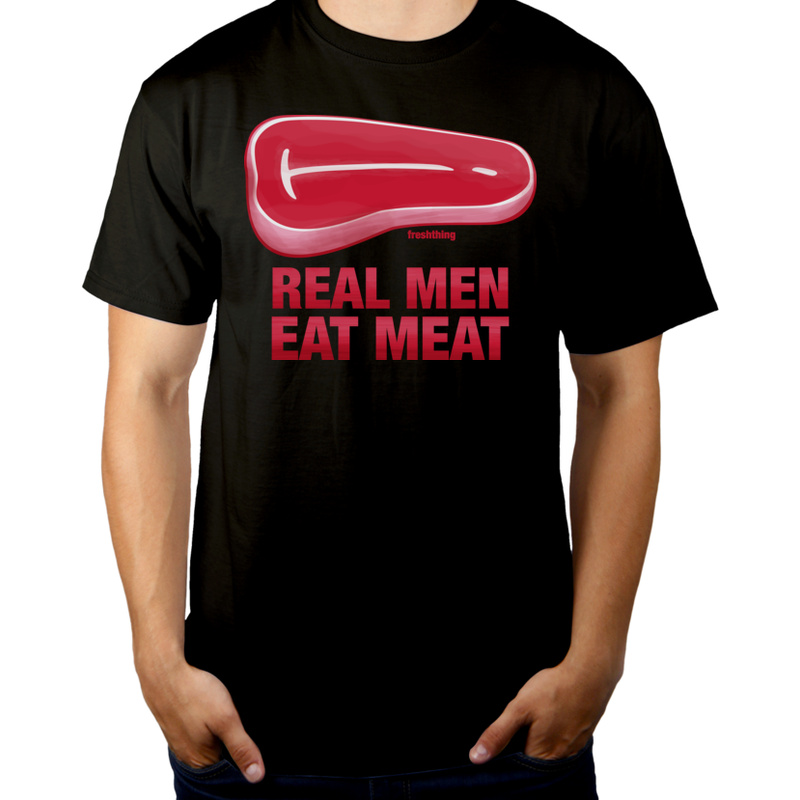 Real Man Eat Meat - Męska Koszulka Czarna