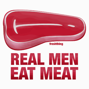 Real Man Eat Meat - Poduszka Biała