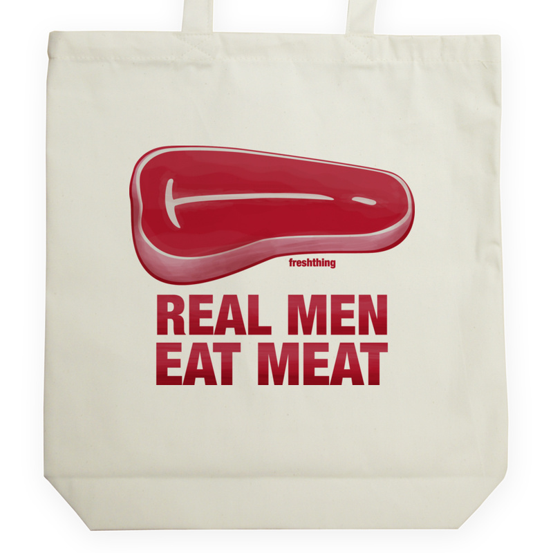 Real Man Eat Meat - Torba Na Zakupy Natural