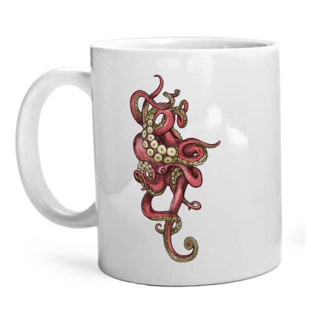 Red Octopus - Kubek Biały