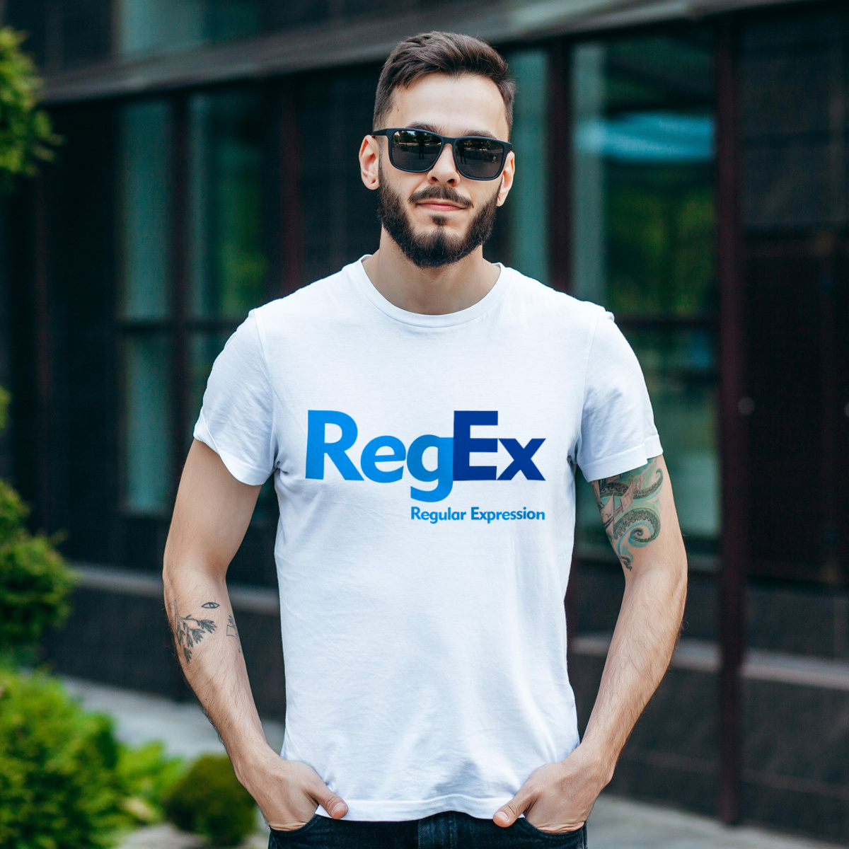 RegEx Regular Expression - Męska Koszulka Biała