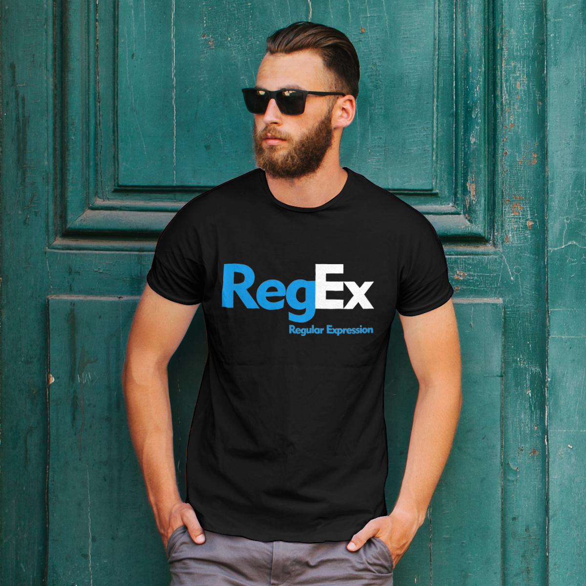 RegEx Regular Expression - Męska Koszulka Czarna