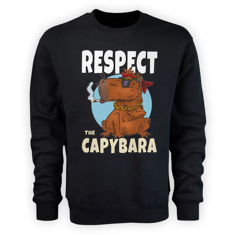 Respect Capybara Kapibara - Męska Bluza Czarna