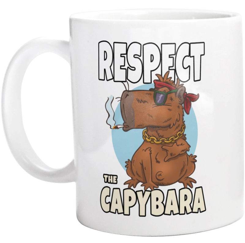Respect Capybara Kapibara - Kubek Biały