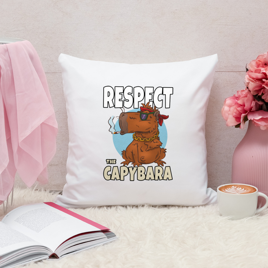 Respect Capybara Kapibara - Poduszka Biała