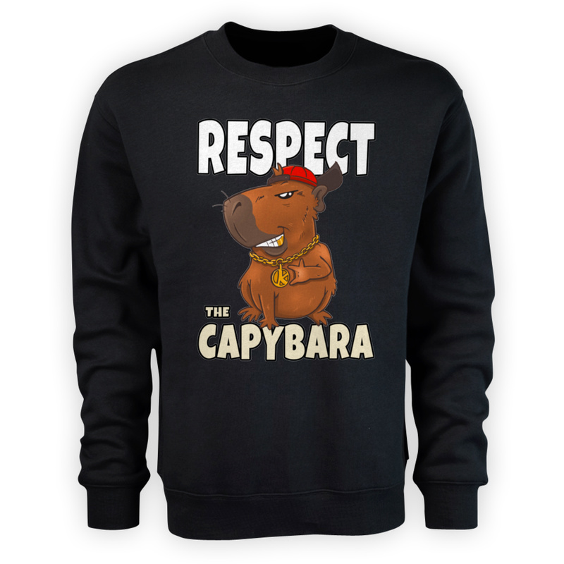 Respect the capybara kapibara - Męska Bluza Czarna