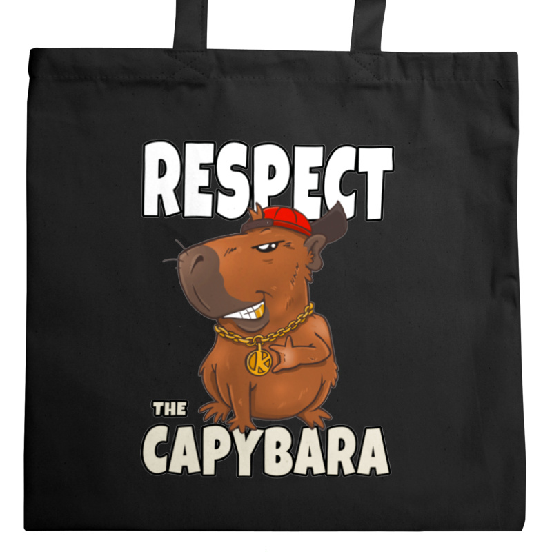 Respect the capybara kapibara - Torba Na Zakupy Czarna