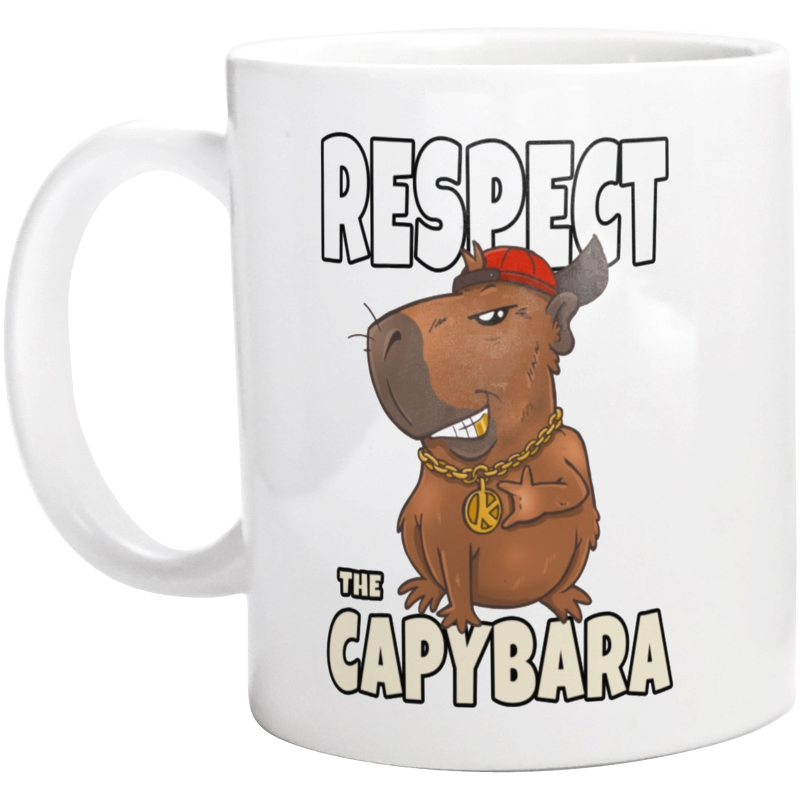 Respect the capybara kapibara - Kubek Biały