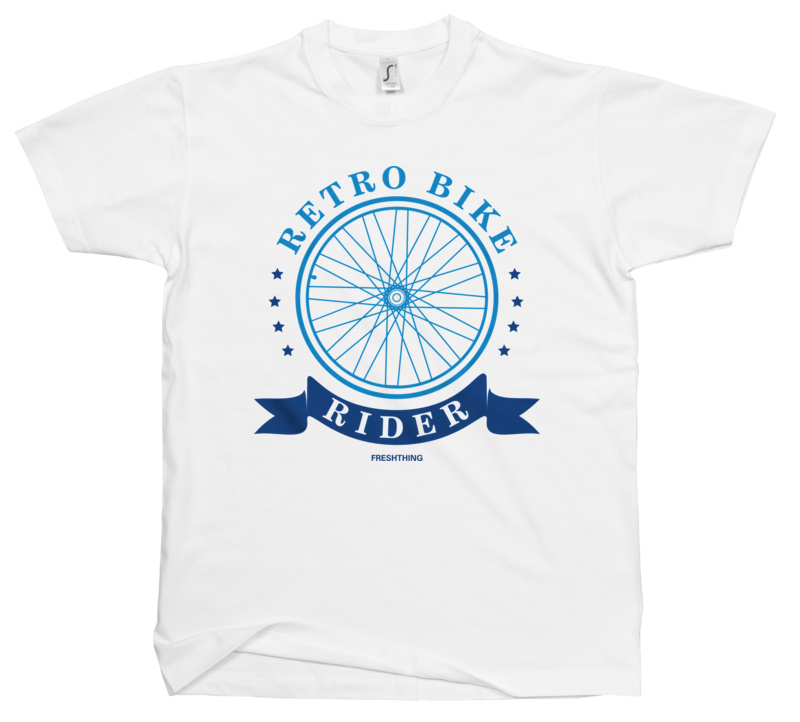 Retro Bike - Męska Koszulka Biała