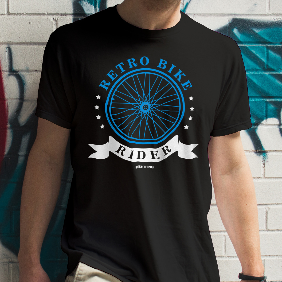 Retro Bike - Męska Koszulka Czarna