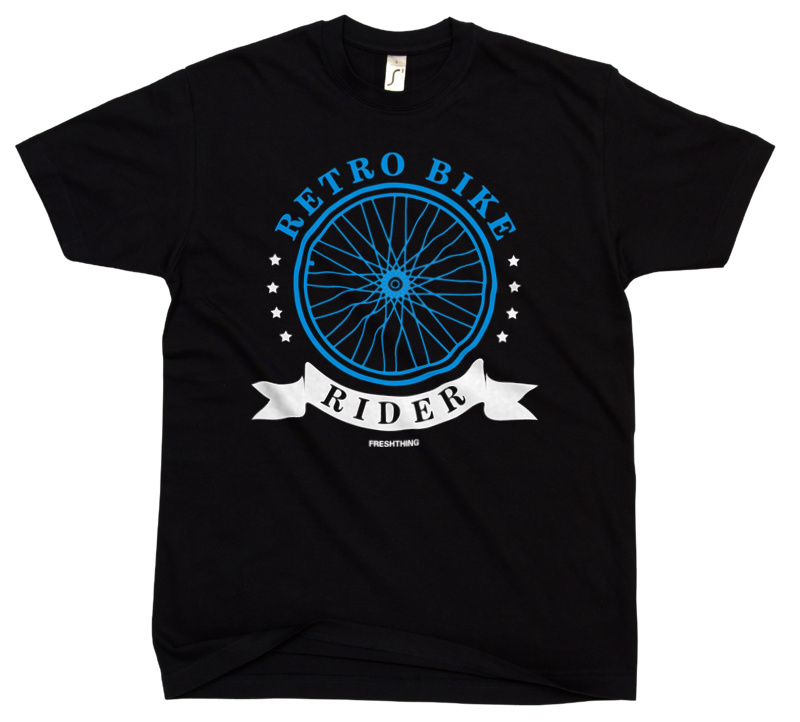 Retro Bike - Męska Koszulka Czarna
