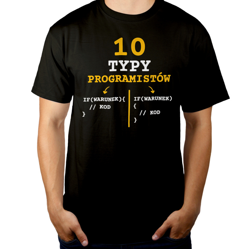 Rodzaje programistów - Męska Koszulka Czarna