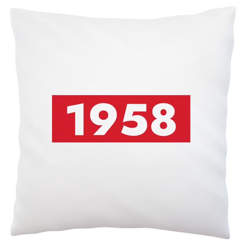 Rok Urodzenia 1958 Urodziny 65-Latek - Poduszka Biała